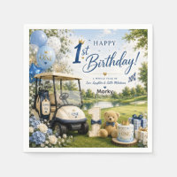Golf 1 st Birthday with Golf Cart on Putting Green