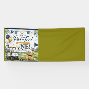 Golf 1st Birthday Banner with Golf Cart