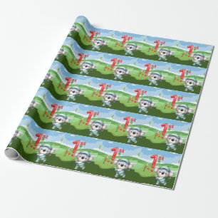 Golf 1st Birthday Cute themed  Wrapping Paper