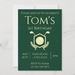 Golf 1st Birthday  Invitation