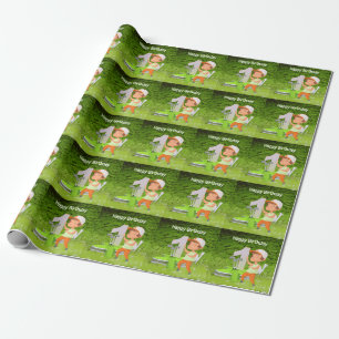 Golf 1st birthday one year old for boy golfer wrapping paper