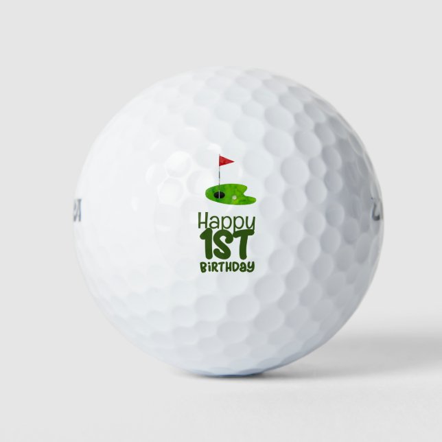 Golf 1st birthday one year old golfer  balls (Front)