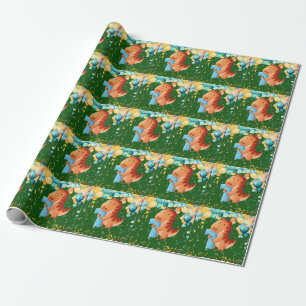 Golf 1st birthday one year old golfer with cart wrapping paper
