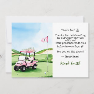 Golf  1st Birthday Par tee party  Thank You Card