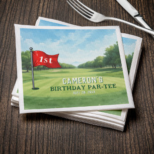 Golf 1st Birthday Party Hole In One Napkin