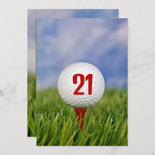 Golf 21st Birthday Party  Invitation