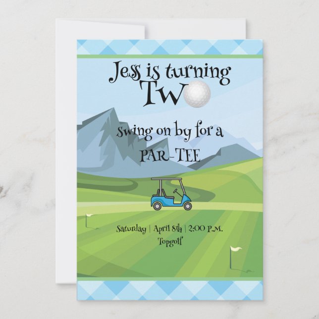 Golf 2nd birthday invitation (Front)