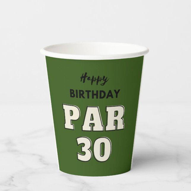 Golf 30th Birthday for golfer Paper Cups (Front)