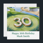 Golf 30th Birthday on golf course Card<br><div class="desc">Golf 30th Birthday on golf course Card</div>