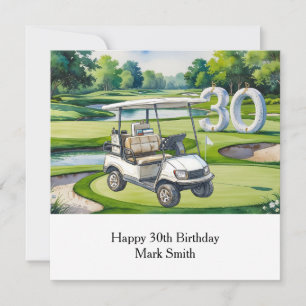 Golf 30th Birthday on golf course Card