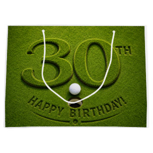 Golf 30th Birthday on Putting Green Large Gift Bag
