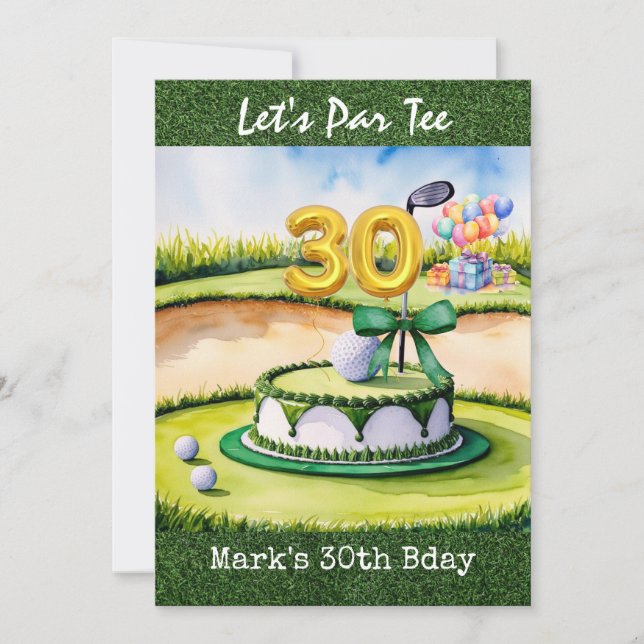 Golf 30th Birthday Par tee thirty party   Invitation (Front)