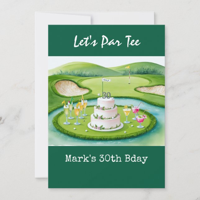 Golf 30th Birthday Par tee thirty party   Invitation (Front)