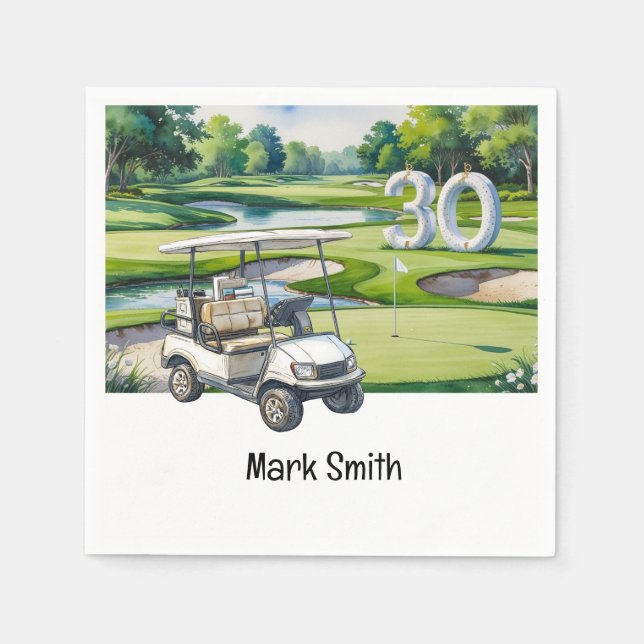 Golf 30th Birthday Par tee thirty party   Napkin (Front)