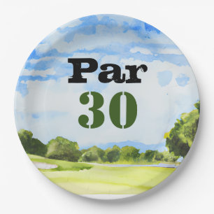 Golf 30th Birthday Par tee thirty party   Paper Plate