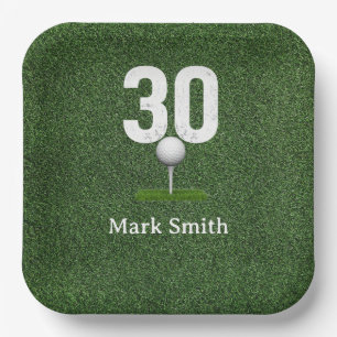 Golf 30th Birthday Par tee thirty party Paper Plate