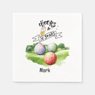 Golf 30th Birthday Par tee thirty party watercolor Napkin