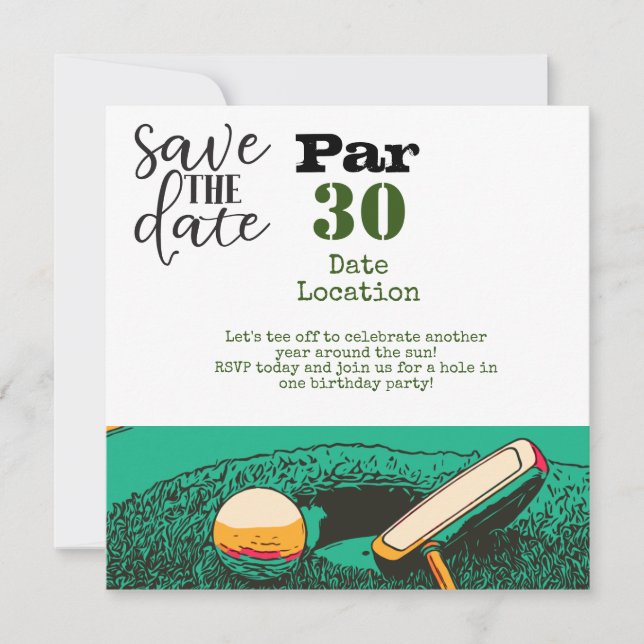 Golf 30th Birthday   party   Invitation (Front)