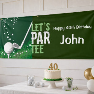 Golf 40th Birthday for golfer party  Banner