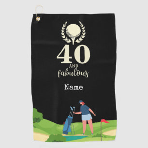 Golf 40th Birthday for golfer with name Golf Towel