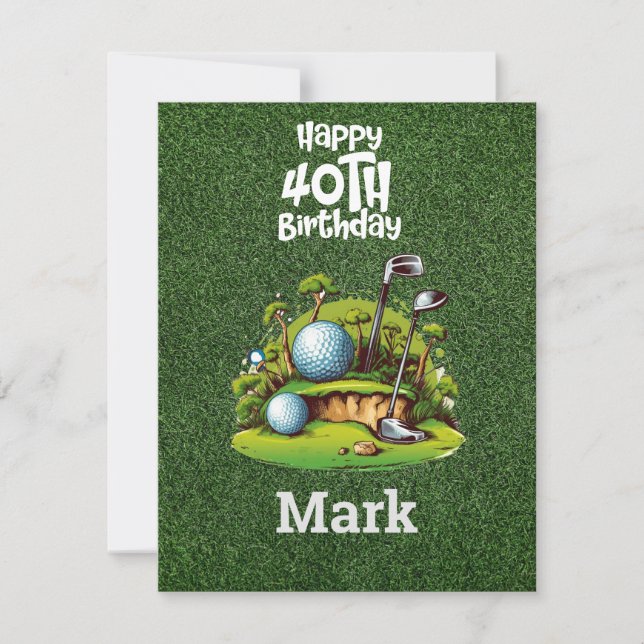 Golf 40th Birthday  Golfer Years of Being Awesome Card (Front)