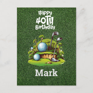 Golf 40th Birthday Golfer Years of Being Awesome Postcard