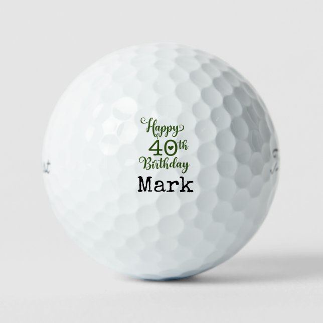Golf 40th Birthday Par tee thirty party for golfer Balls (Front)