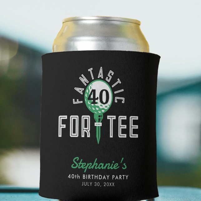 Golf 40th Birthday Party Fantastic For-Tee Black Can Cooler (Golf 40th Birthday Party Fantastic For-Tee Black Can Cooler
)