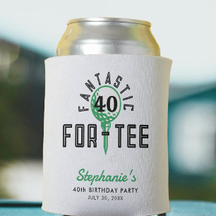 Golf 40th Birthday Party Fantastic For-Tee White Can Cooler