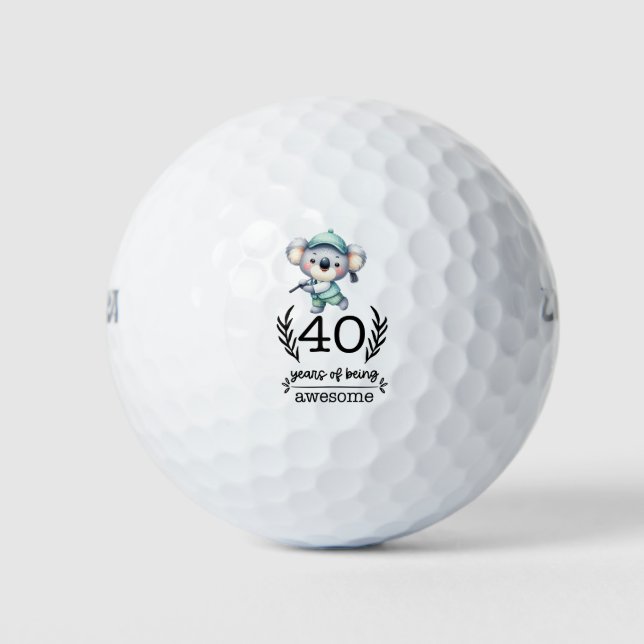 Golf  40th birthday party golfer birthday balls (Front)