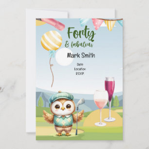 Golf  40th birthday party golfer birthday invitation