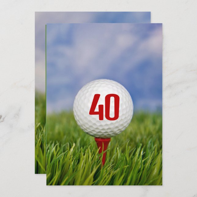 Golf 40th Birthday Party  Invitation (Front/Back)