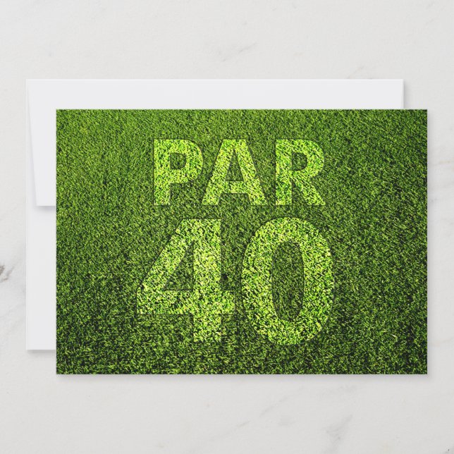 Golf 40th Birthday Party Invitations (Front)
