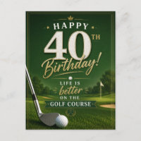 Golf 40th Birthday Save the Date for golf party