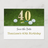 Golf 40th Birthday Save the Date for golf party