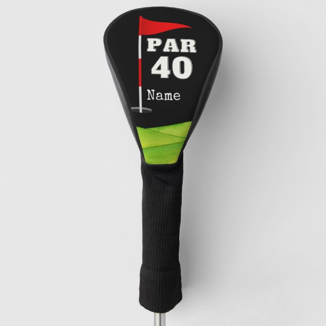 Golf 40th Birthday to golfer with golf flag  Golf Head Cover (Front)