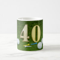 Golf 40th Birthday with golf ball and tee on green