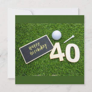 Golf 40th Birthday with word happy birthday golfer