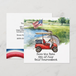 Golf 4th July Independence Day for golfer  Save The Date