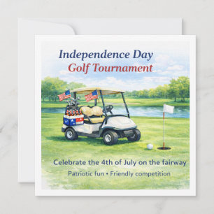 Golf  4th July Independence Day  Invitation