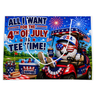 Golf 4th July Independence Day Large Gift Bag