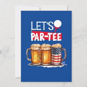 Golf 4th July Independence Day Party  Invitation