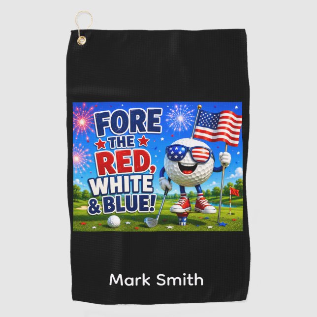 Golf 4th July Independence Day  Towel (Front)