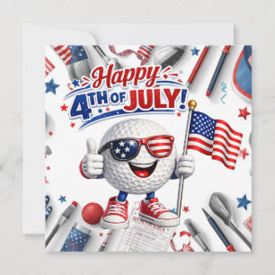 Golf 4th of July  Independence Day  Holiday Card