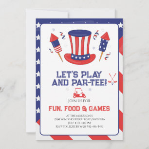 Golf 4th Of July Party Invitation