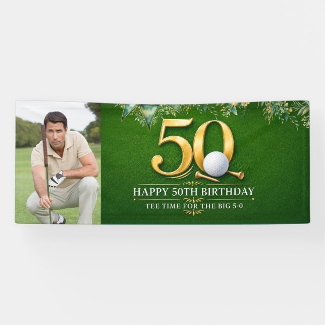 Golf 50th Birthday create your own Banner (Horizontal)