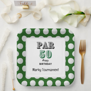 Golf  50th Birthday for Golfer Paper Plate