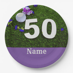 Golf 50th Birthday for golfer Paper Plate