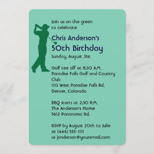 Golf 50th birthday invitation