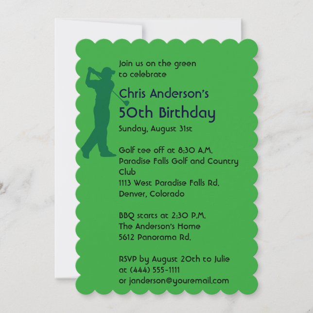 Golf 50th birthday invitation (Front)